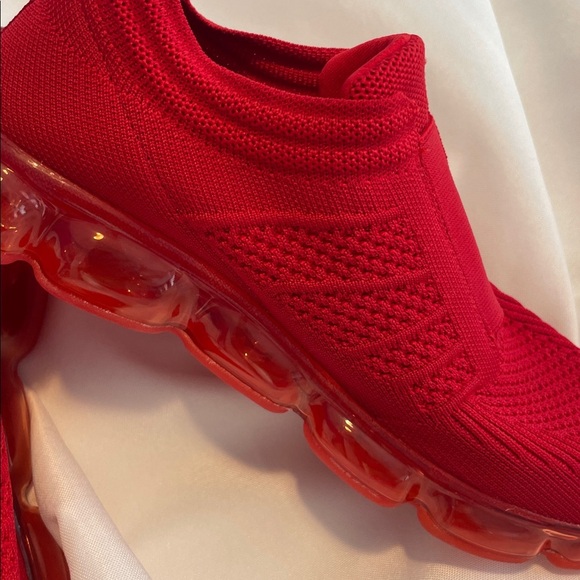 None Shoes - Vibrant Red Slip-On Sneakers